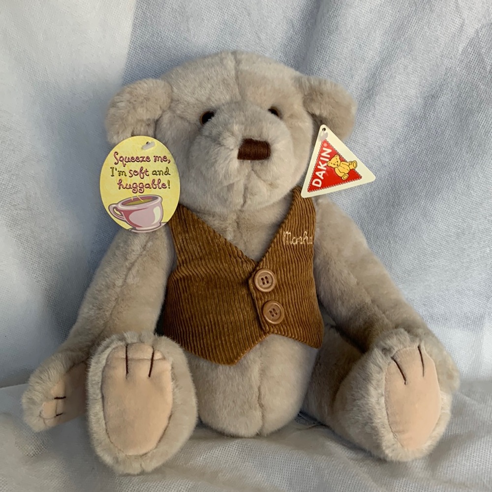 Vintage Dakin Applause Plush Collectible Bear Stuffed Animal 12” Mocha Soft